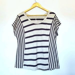 GAP Soft Striped Gray & Navy Tee